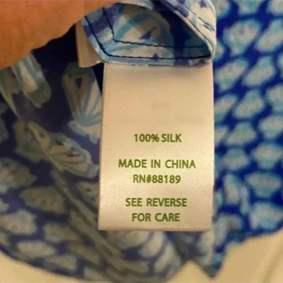 Lilly Pulitzer Womens Renato Silk Seashell Print Tunic Blouse - Picture 6 of 7